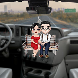 Couple Gift, Personalized Car Ornament, Couple Hugging Ornament - Ornament - GoDuckee