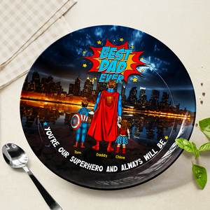Best Dad Ever Ceramic Round Plate 022achu040425pa - Ceramic Round Plate - GoDuckee