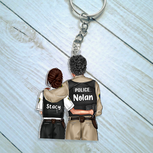 Personalized Gifts For Police Couple Keychain 03QHHU220125TM - Keychains - GoDuckee