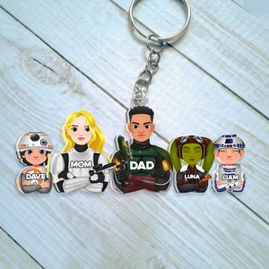 Personalized Gifts For Family Keychain Galaxy Family 01QHHU070325HG - Keychains - GoDuckee