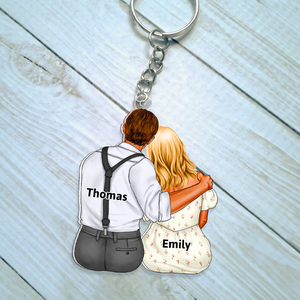 Personalized Gifts For Couple Keychain Hugging Couple 07QHHU150125TM - Keychains - GoDuckee