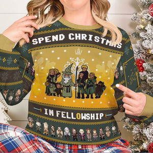 Gift For Movie Fans, Personalized Knitted Ugly Sweater, TV Series Fan Sweater, Christmas Gift 01HUXX280923 - AOP Products - GoDuckee