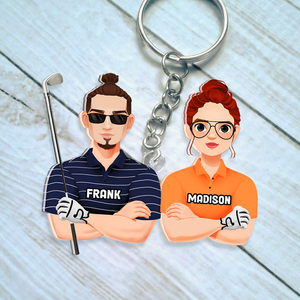 Personalized Gifts For Couple Keychain Golf Couple 051QHHU200125PA - Keychains - GoDuckee
