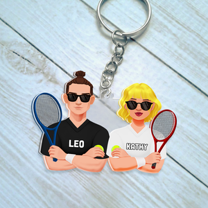 Personalized Gifts For Tennis Couple Keychain 011qhhu210125pa - Keychains - GoDuckee
