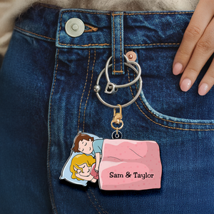 Personalized Gifts For Couple Keychain Couple Sleeping 01QHHU110225HH - Keychains - GoDuckee