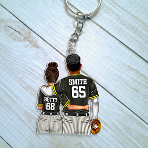 Personalized Gifts For Couple Keychain Baseball Couple 011QHHU200125TM - Keychains - GoDuckee