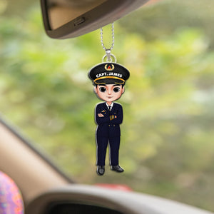 Gift For Pilot, Personalized Car Ornament, Pilot Uniform Ornament - Ornament - GoDuckee