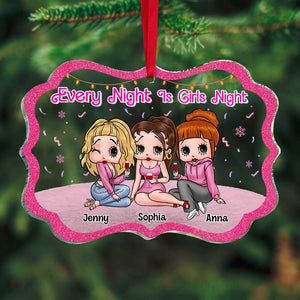 Every Night Is Girls Night, Personalized PW-03NATN121023HH Ornament, Christmas Gift For Besties - Ornament - GoDuckee