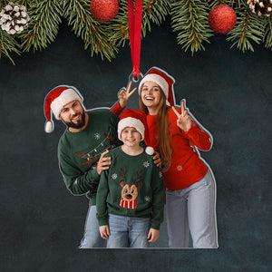 Family -Custom Photo Acrylic Ornament- Gift For Christmas- Christmas Ornament - Ornament - GoDuckee
