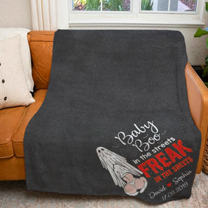 Freak In The Sheets- Personalized Blanket-Gift For Him/ Gift For Her- Halloween Gift- Couple Blanket - Blanket - GoDuckee