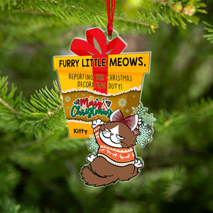 Merry Christmas-Personalized Acrylic Custom Shape Ornament-Gift For Cat Lover- Christmas Gift - Ornament - GoDuckee