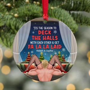 Tis The Season To Deck The Halls- Personalized Ornament - Ceramic Circle Ornament-Gift For Him/ Gift For Her- Christmas Gift- Couple Ornament - Ornament - GoDuckee