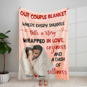 Our Couple Blanket Where Every Snuggle Tells A Story-Custom Photo Blanket- Couple Gift - Blanket - GoDuckee