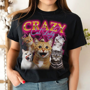 Crazy Cat Lady, Personalized Custom Photo Bootleg 2D Cat Shirt, Gift For Cat Lover, GRE2005 - Shirts - GoDuckee
