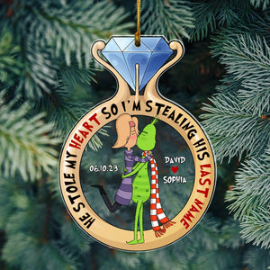 He Stole My Heart-Personalized Acrylic Ornament- Gift For Him/ Gift For Her- Christmas Gift- Couple Ornament- PW17-AONMT-05qhqn131023 - Ornament - GoDuckee