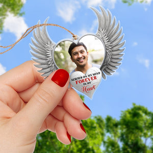 Forever In My Heart-Custom Photo Acrylic Custom Shape Ornament- Memorial Ornament - Ornament - GoDuckee