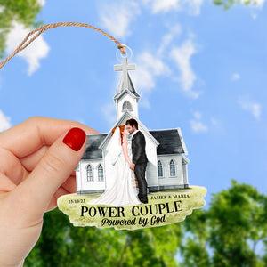 Power Couple Powered By God-Personalized Acrylic Ornament-Christmas Gift For Couple- Couple Ornament - Ornament - GoDuckee