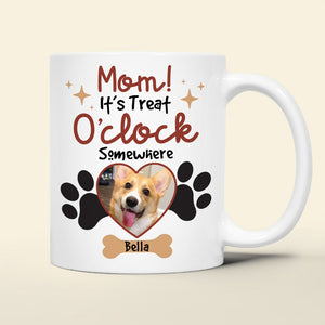 Custom Photo Gifts For Dog Lovers Coffee Mug It's Treat O'clock Somewhere - Coffee Mugs - GoDuckee