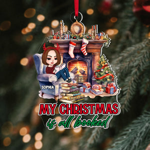 Reader, My Christmas Is All Booked, Personalized Ornament, Christmas Gifts For Book Lovers - Ornament - GoDuckee