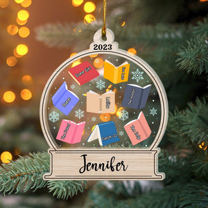Book Lover-Personalized 2 Layer Mix Ornament-Gift For Book Lover- Christmas Gift - Ornament - GoDuckee