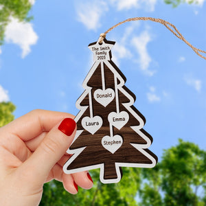 Family-Personalized Wood Ornament - PW-2LWORM-03acqn051023 - Ornament - GoDuckee