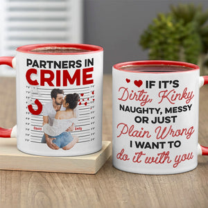 Partners In Crime- Custom Photo Accent Mug- Couple Gift- Funny Couple Mug - Coffee Mug - GoDuckee