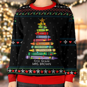 You're The Best Teacher-Personalized 3D Knitted Ugly Sweater-Gift For Teacher- Christmas Gift - AOP Products - GoDuckee