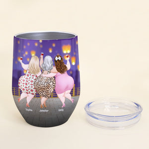 Skip The Drama Stay With Mama- Personalized Wine Tumbler- Gift For Mom- Gift For Daughter-Funny Mom Daughter Wine Tumbler - Wine Tumbler - GoDuckee