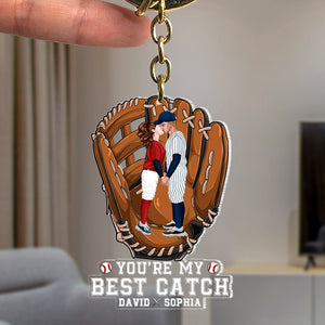 Baseball Couple, You're My Best Match, Personalized Keychain, Valentine Gifts, Couple Gifts - Keychains - GoDuckee