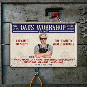 Daddy's Workshop Personalized Metal Sign, Gift For Dad, Father's Day Gift - Metal Wall Art - GoDuckee