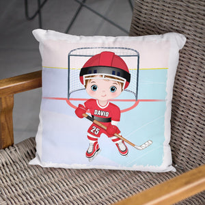 Excellent Grandson Skills Personalized Hockey Square Pillow, Gift For Kid - Pillow - GoDuckee
