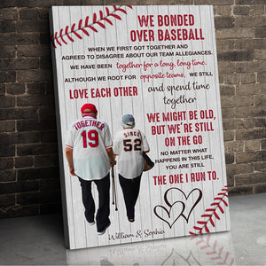 Personalized Gifts For Baseball Couple Canvas Print We Bonded Over Baseball - Poster & Canvas - GoDuckee