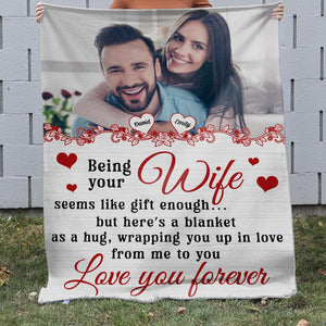 Love You Forever-Custom Photo Blanket-Gift For Wife/ Gift For Husband- Couple Blanket - Blanket - GoDuckee
