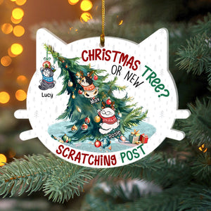 Christmas Tree Or New Scratching Post-Personalized Ornament-Gift For Cat Lover- Christmas Gift - Ornament - GoDuckee