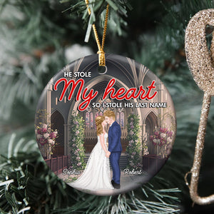 Couple, He Stole My Heart, Personalized Ornament, Christmas Gifts For Couple - Ornament - GoDuckee