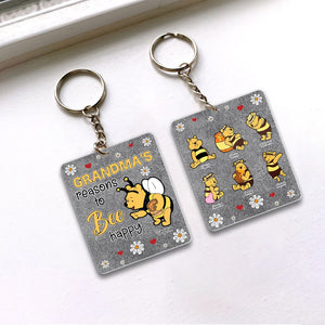 Personalized Gifts For Grandma Keychain Grandma's Reasons To Bee Happy 062htqn260224 - Keychains - GoDuckee