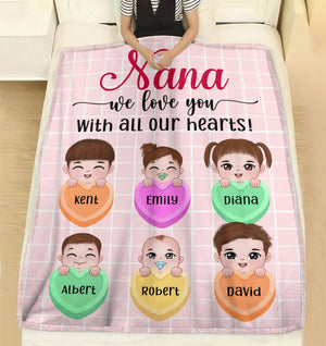 Grandmother, Love You Nana, Personalized Blanket, Gift For Grandmother, 02NAQN240223HH - Blanket - GoDuckee