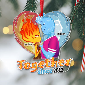Together Since, Custom Name Ornament for Christmas, Best Gift for Couple, 04HTPO2711223 - Ornament - GoDuckee