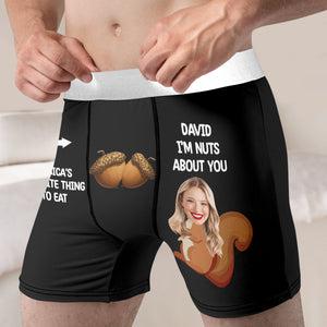 Personalized Gifts For Him Men Boxer Briefs I'm Nut About You - Boxer Briefs - GoDuckee