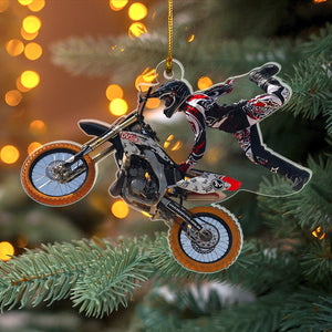 Motocross-Custom Photo Acrylic Ornament-Gift For Motocross Lover- Christmas Gift - Ornament - GoDuckee