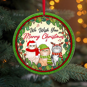Cats, We Wish You A Merry Christmas Personalized Ornament, Christmas Gifts For Cat Lovers, 04ACPO031023 - Ornament - GoDuckee