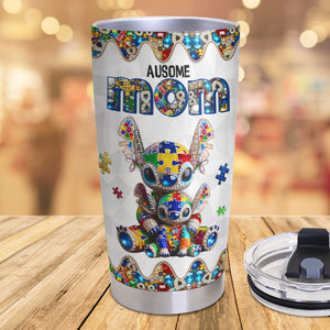 Personalized Gifts For Autism Mom Tumbler 01tgtn220325 Ausome Mom - Tumbler Cup - GoDuckee