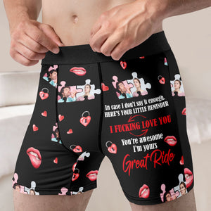 I Love You, You're Awesome, I'm Yours - Custom Couple Photo Boxer Briefs, Gift For Couple, Valentine's Gifts - Boxer Briefs - GoDuckee