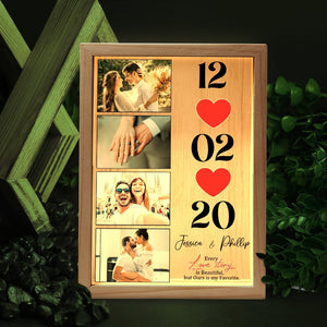 Couple, Love Story is Beautiful, Personalized Picture Frame Light Box, Valentine Gift, Couple Gift - - GoDuckee