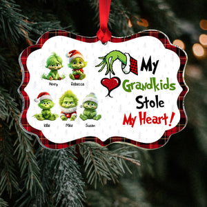 My Grandkids Stole My Heart, Personalized Medallion Acrylic Ornament, 05HTHN220923, Chirstmas Gift For Family - Ornament - GoDuckee