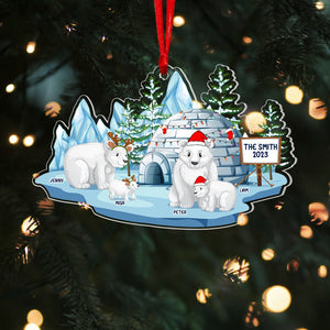 Polar Bear Family, Personalized Acrylic Ornament, 04TOPU091023 - Ornament - GoDuckee