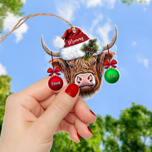 Grandma Cow-Personalized Acrylic Ornament-Gift For Family- Family Ornament - Ornament - GoDuckee