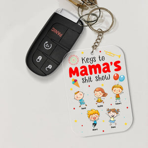 Keys To Mama's Shit Show-Personalized Keychain- Gift For Family- Family Keychain - Keychains - GoDuckee