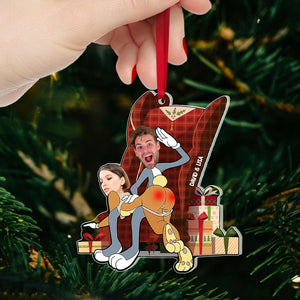 Funny Custom Couple Face 02OHPU291123 Acrylic Ornament, Gift For Couple - Ornament - GoDuckee