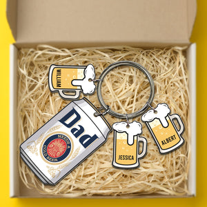 Personalized Gifts For Dad Keychain With Beer Glass Charms 02naqn240524-Homacus